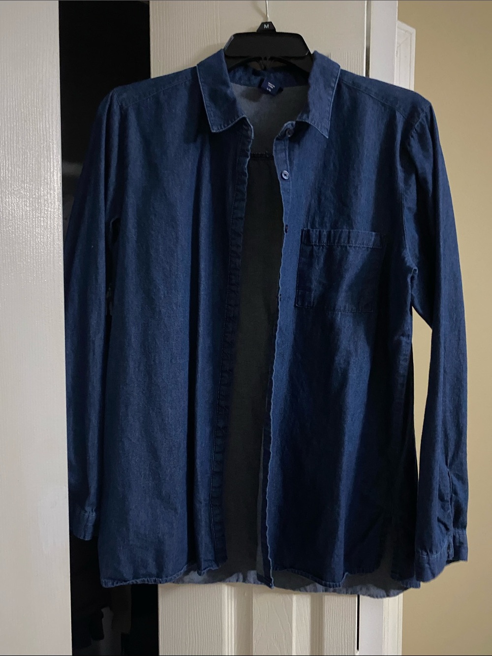 Basic Editions Navy Button-Down Women's Shirt
